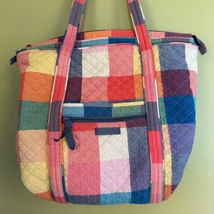 Vera Bradley Topics Plaid Candy Colors Tote Bag